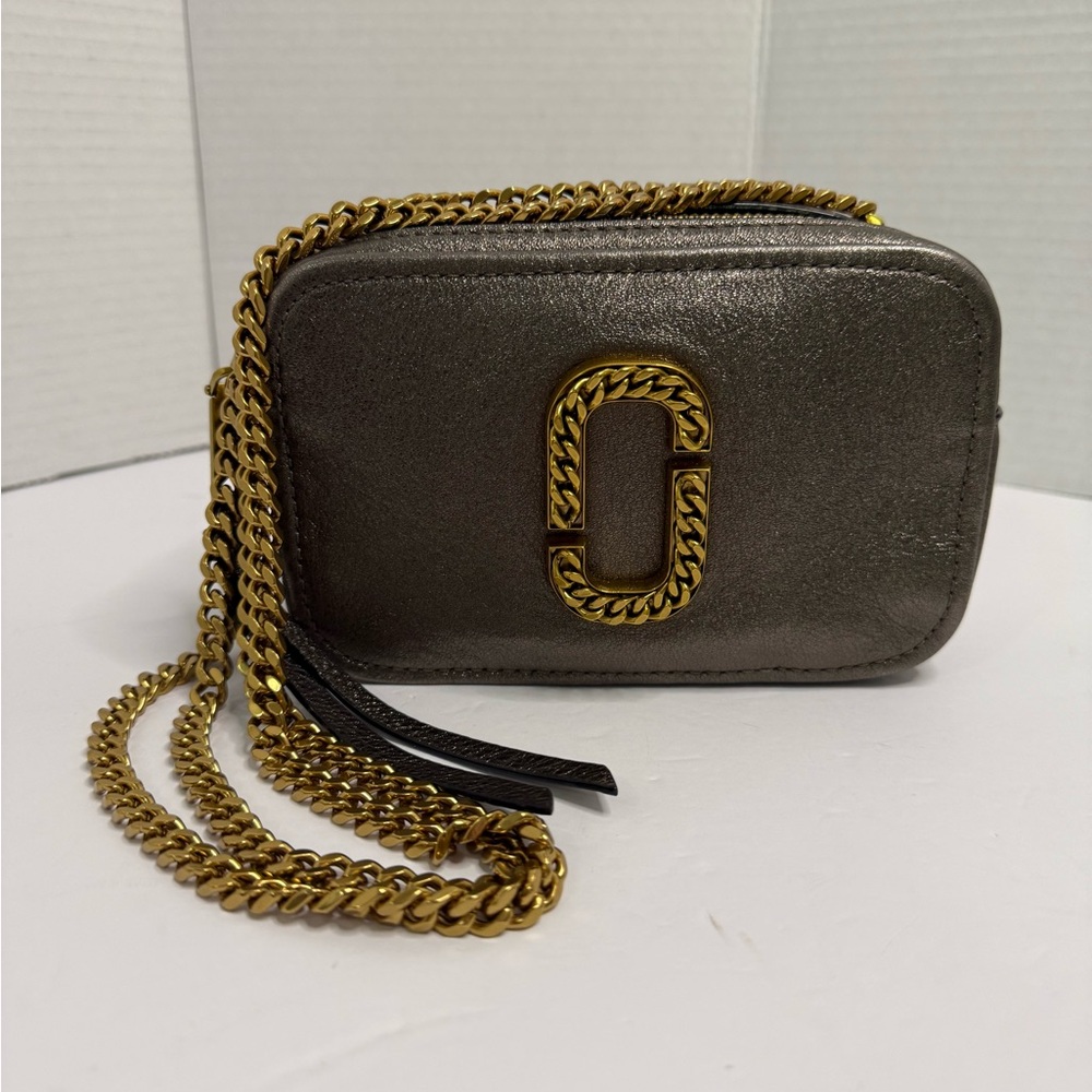 Marc Jacobs The Glam Shot Metallic  Crossbody Camera Bag-Convertible
